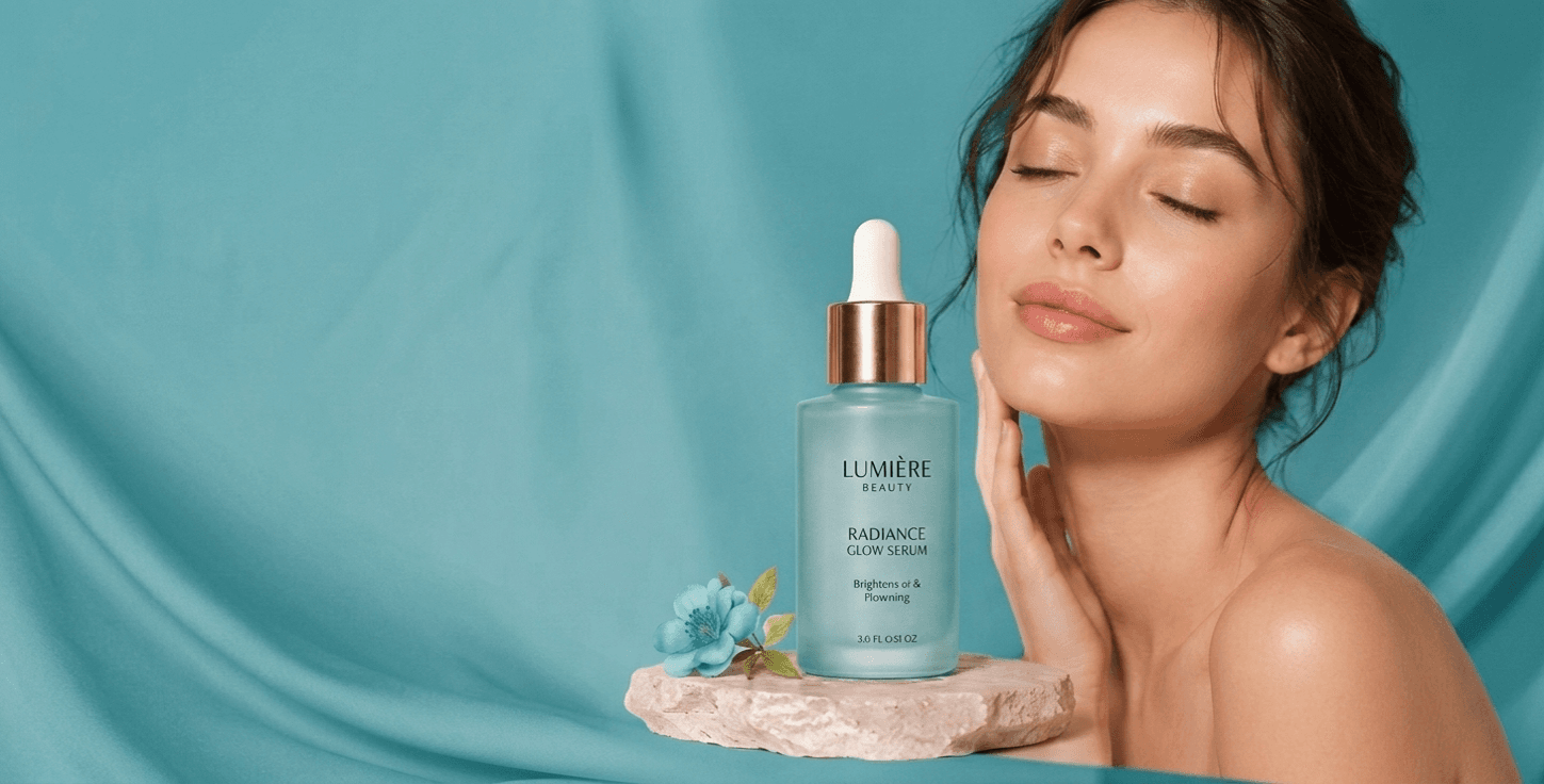 Radiant skin with skincare serum